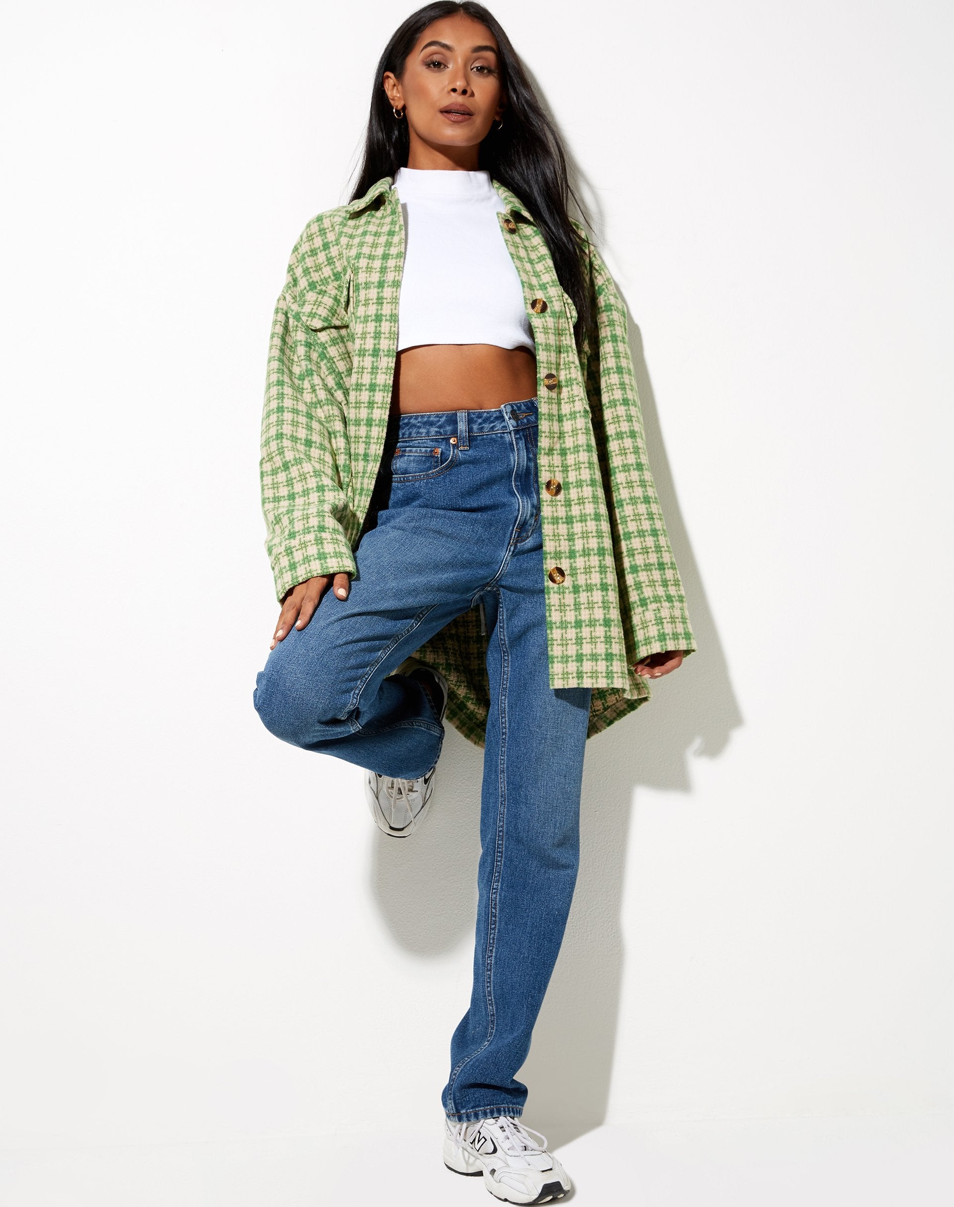 Immagine della camicia Marcella in verde e crema a quadri
