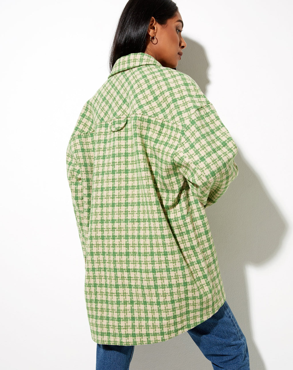 Camicia Marcella a quadri verde e crema