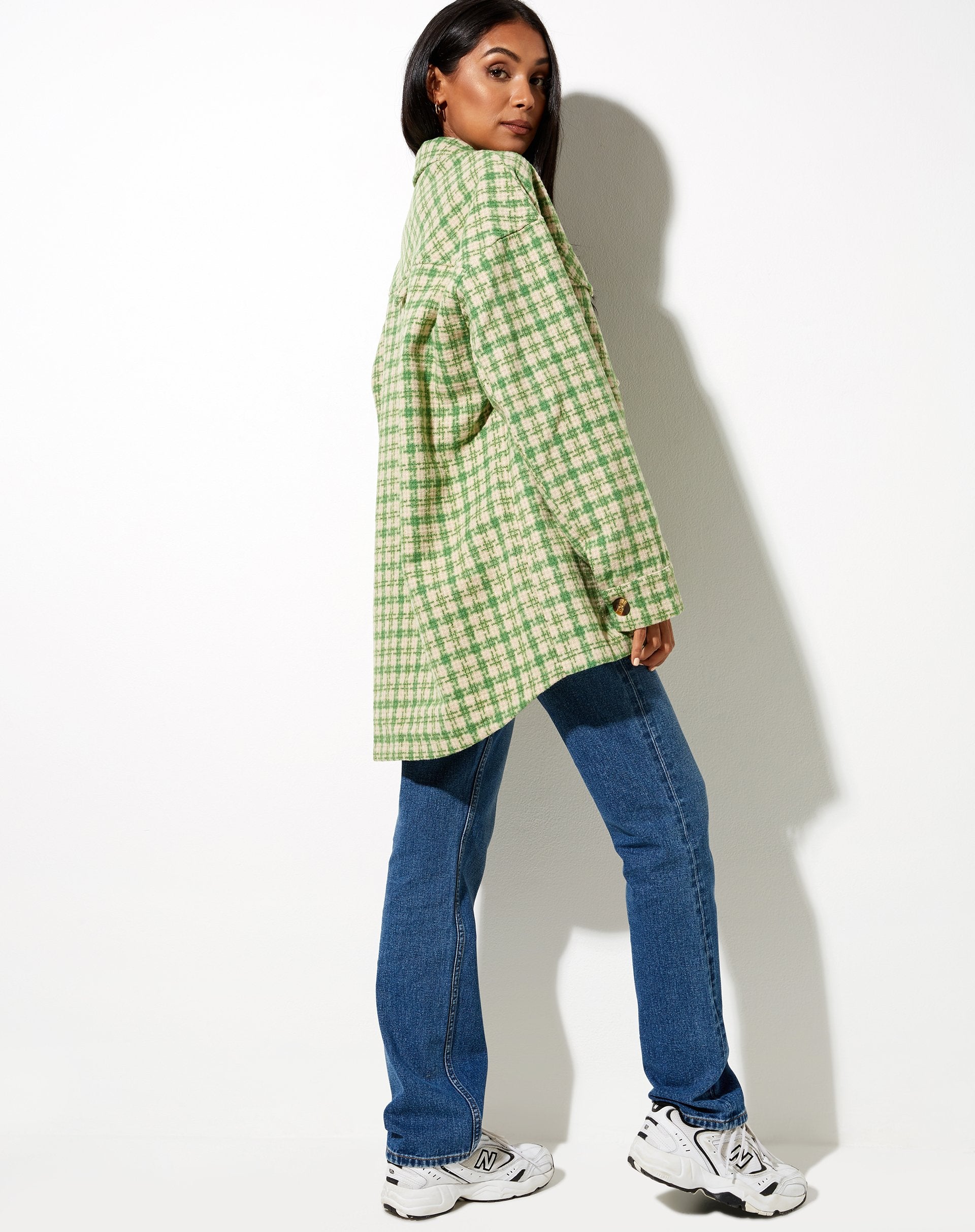 Immagine della camicia Marcella in verde e crema a quadri
