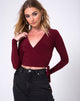 Immagine di Marche Wrap Top in Borgogna