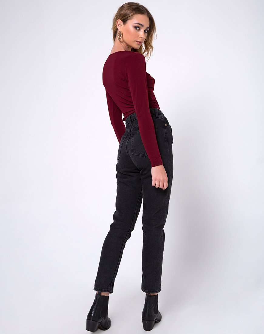Immagine di Marche Wrap Top in Borgogna