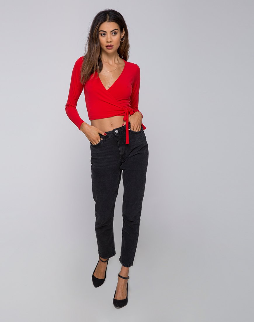 Immagine di Marche Wrap Top in rosso