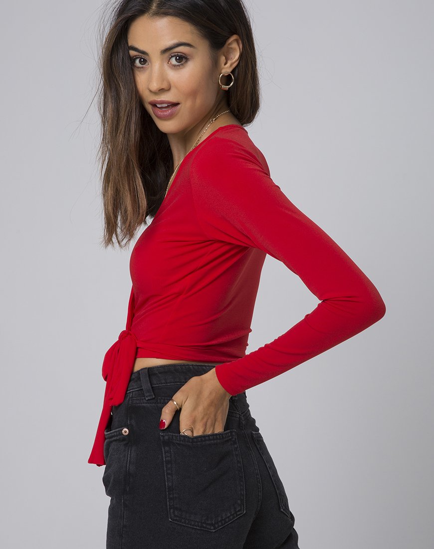 Immagine di Marche Wrap Top in rosso