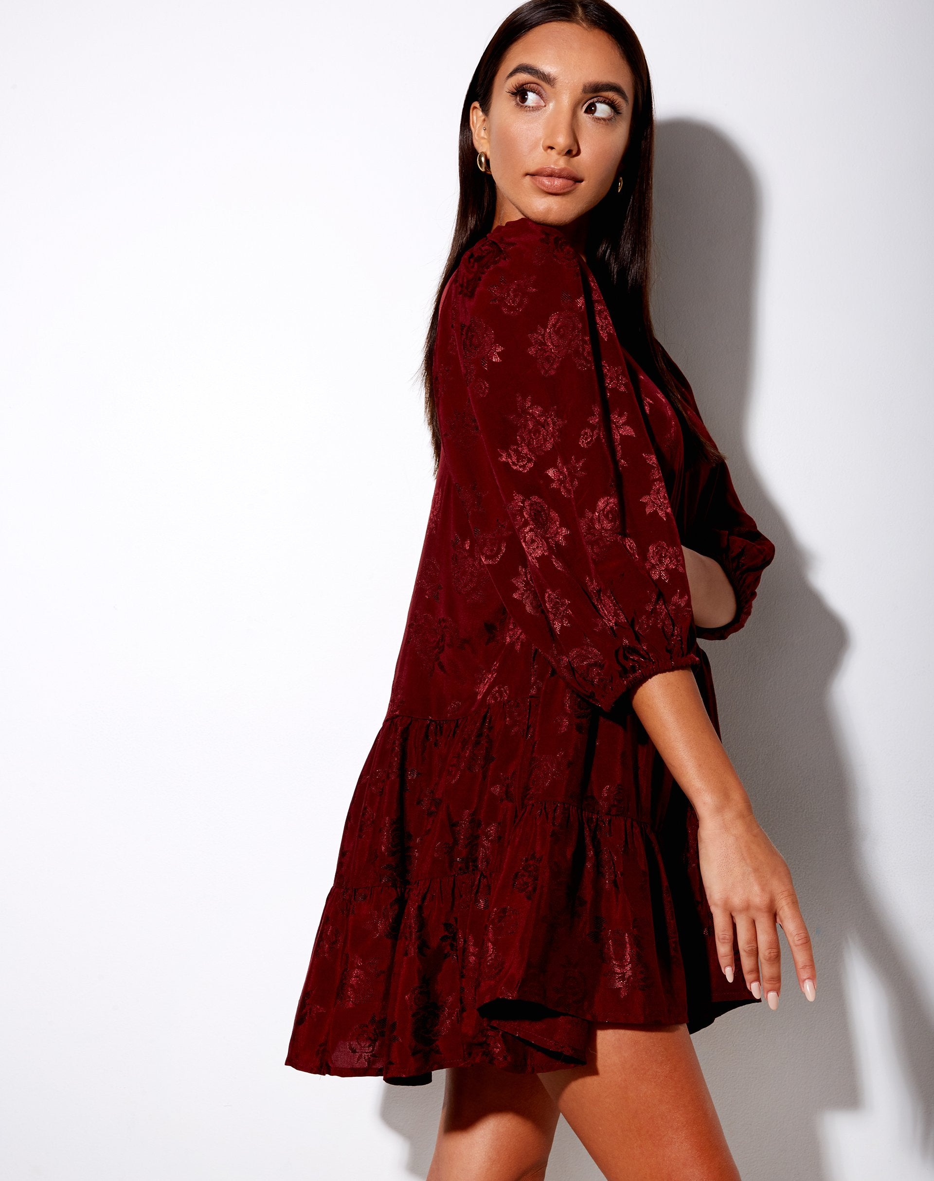 Immagine di Mareta Tea Dress in Satin Rose Mulberry