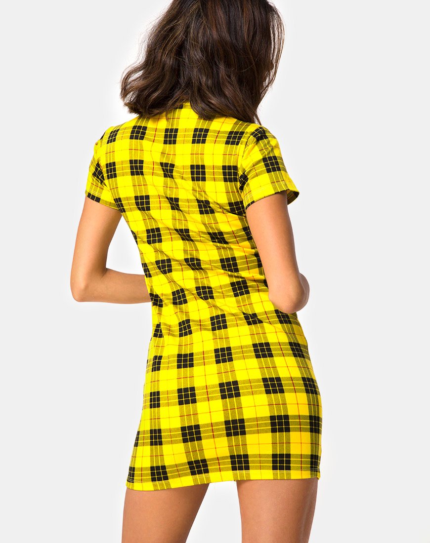 Abito Maretha in plaid invernale giallo