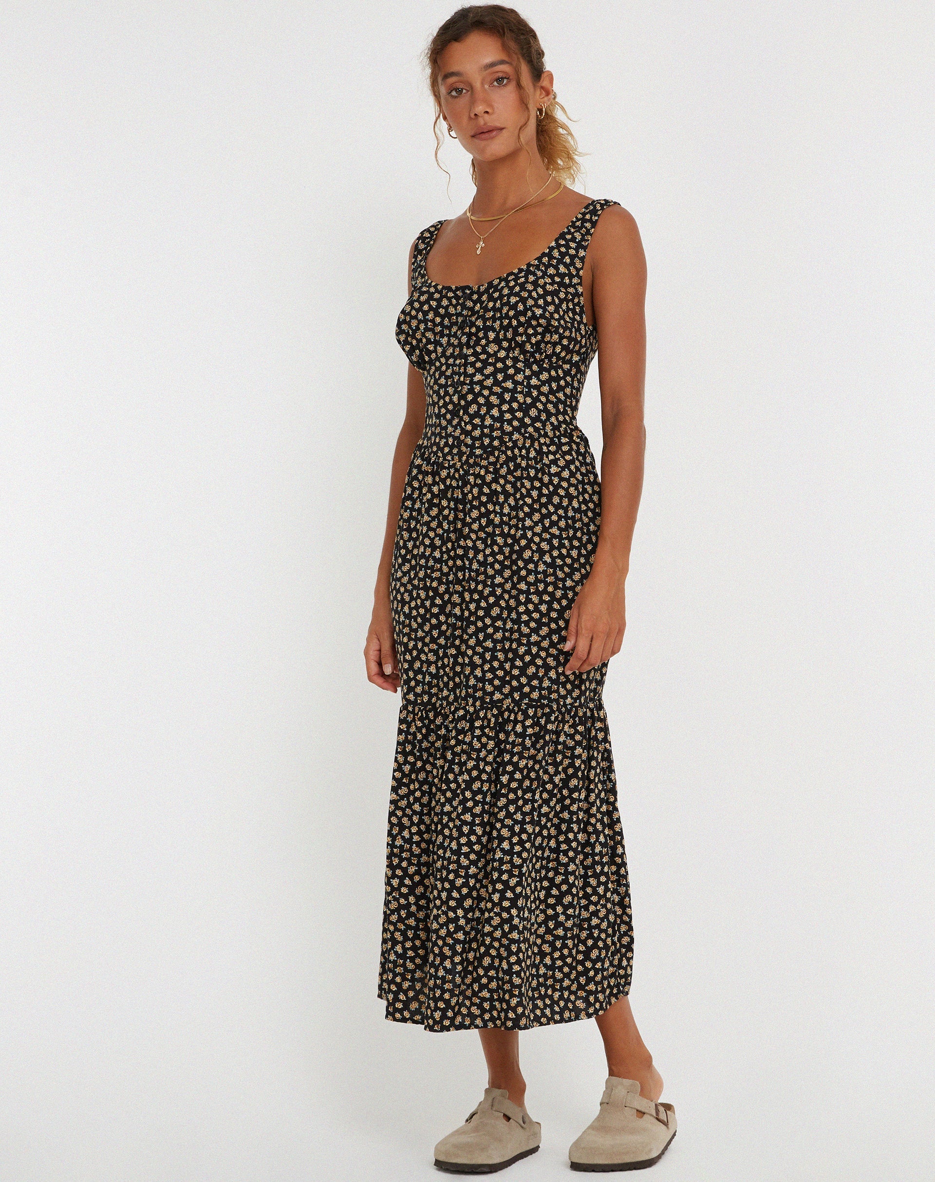 immagine di Marisol Maxi Dress in Ditsy Floral Bronzo