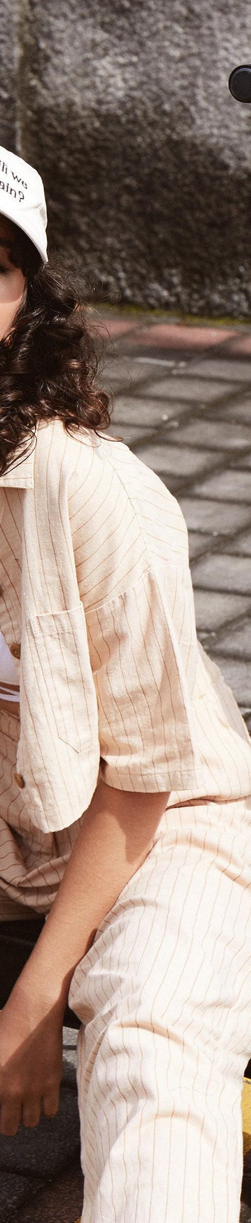 Immagine di Marka Crop Top in Pencil Stripe