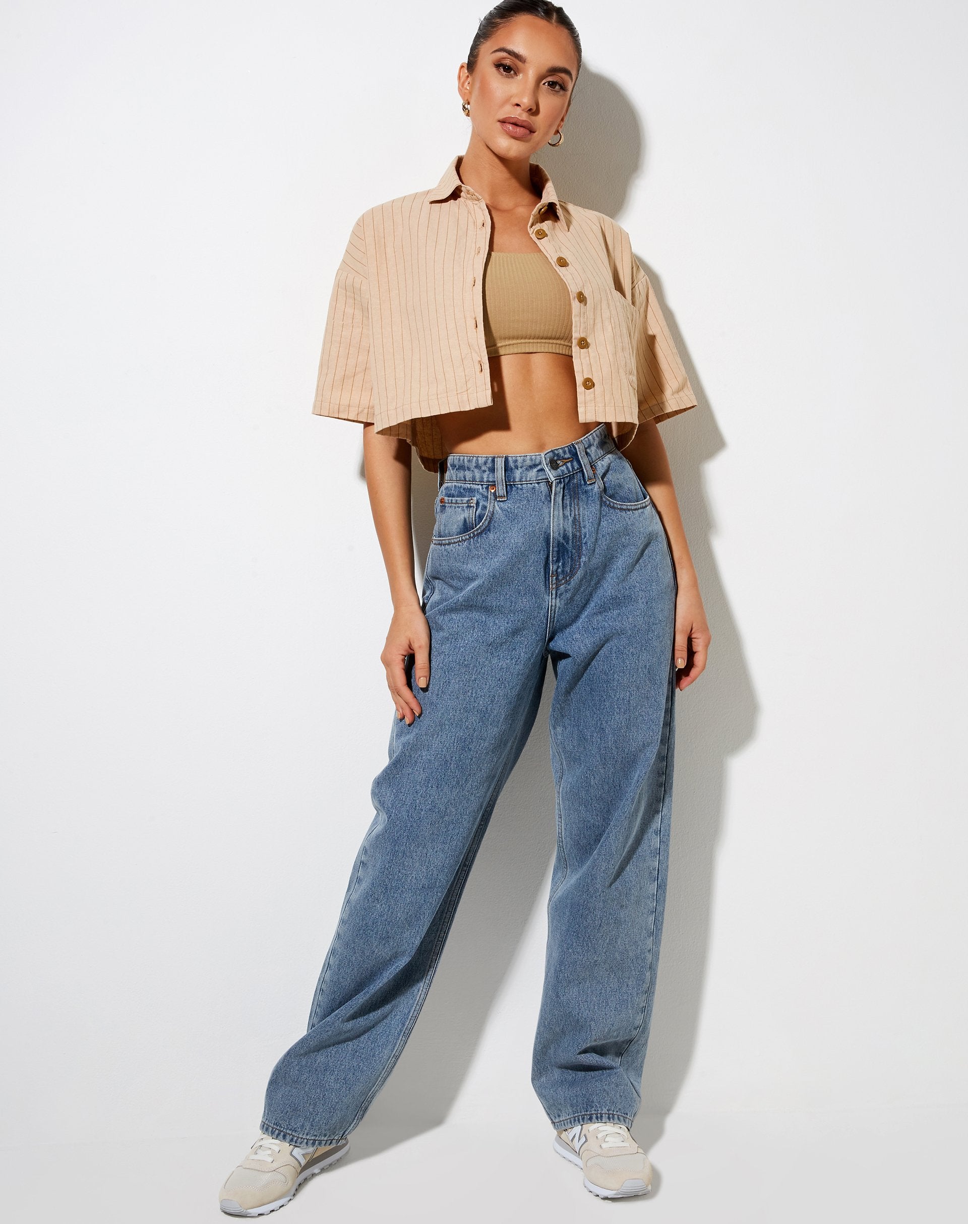 Immagine di Marka Crop Top in Pencil Stripe