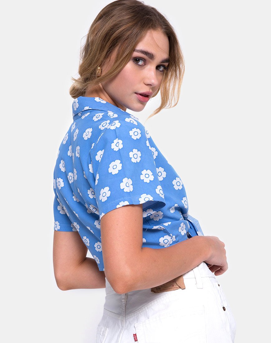 Immagine di Marleigh crop Top in Daisy Stamp Sky Blue