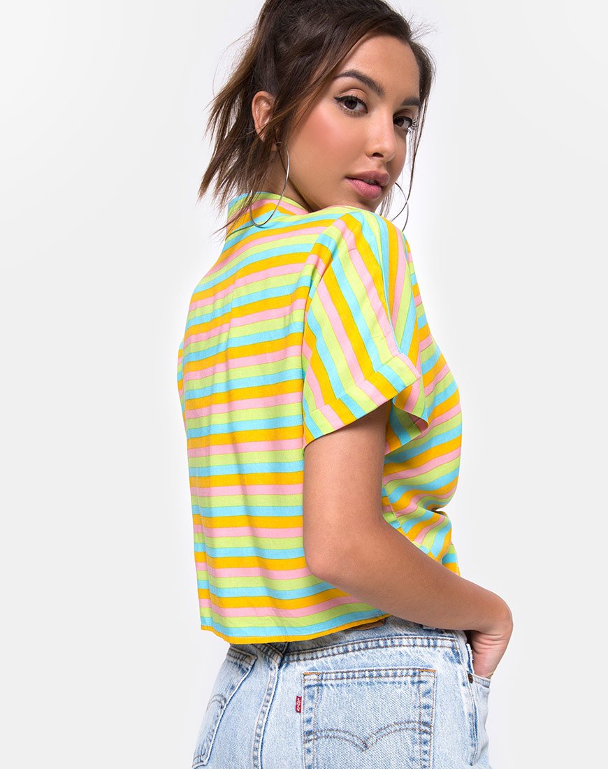Camicia Gapo Tie Up a righe dolci