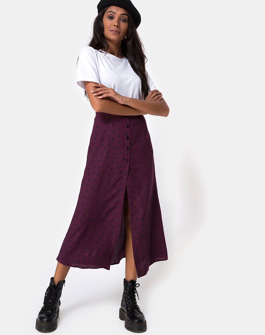 Immagine di Marni Gonna Midi in Skater Polka Vino