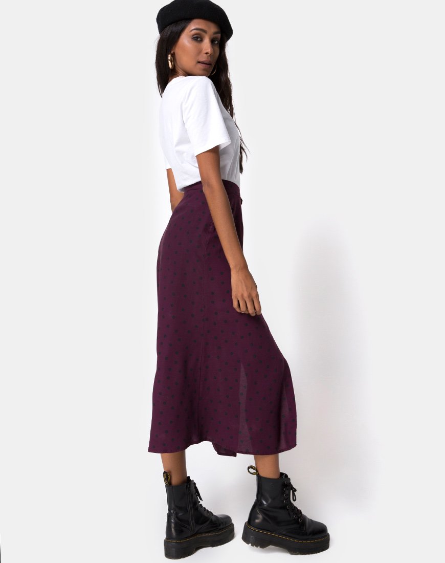 Immagine di Marni Gonna Midi in Skater Polka Vino