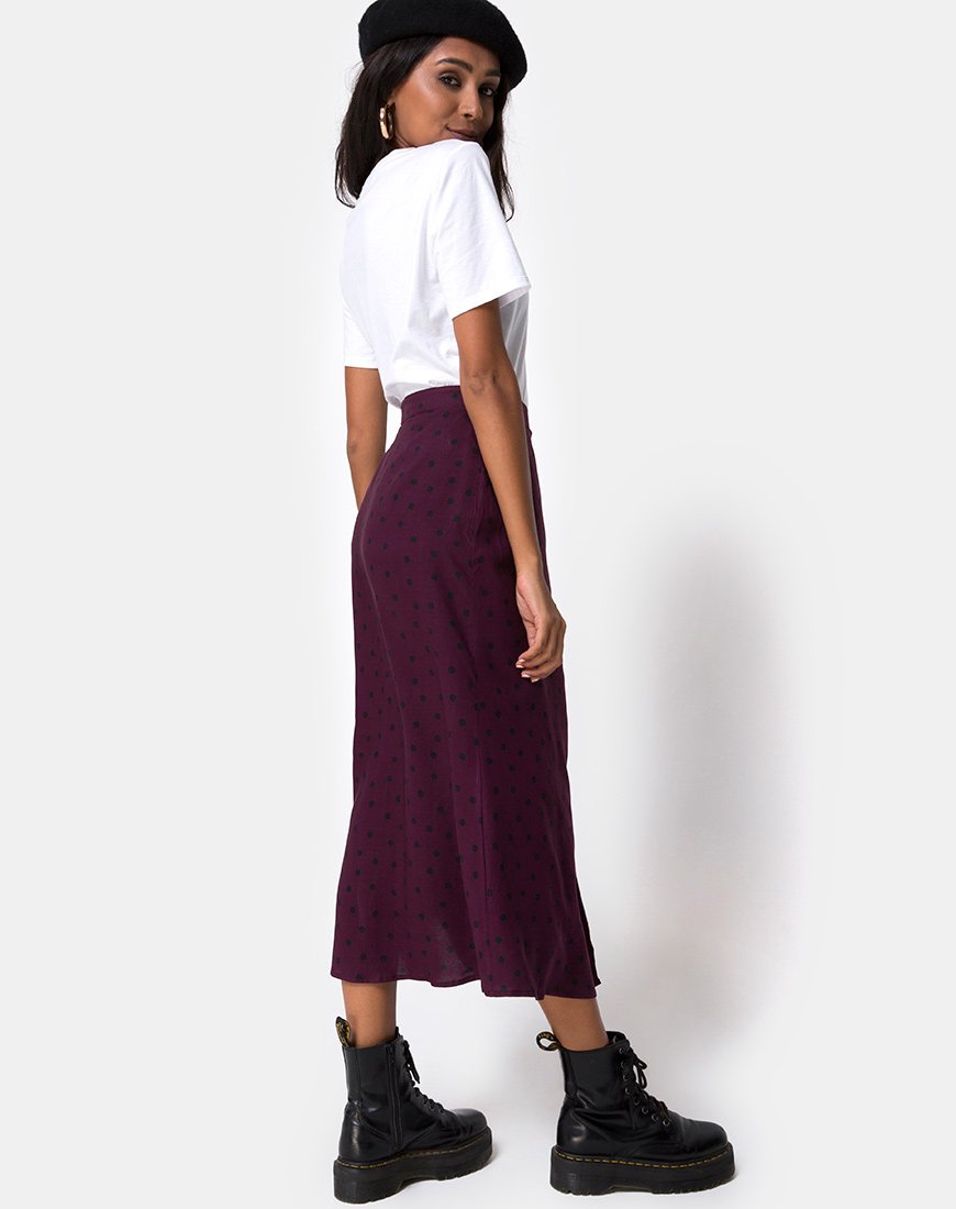Immagine di Marni Gonna Midi in Skater Polka Vino