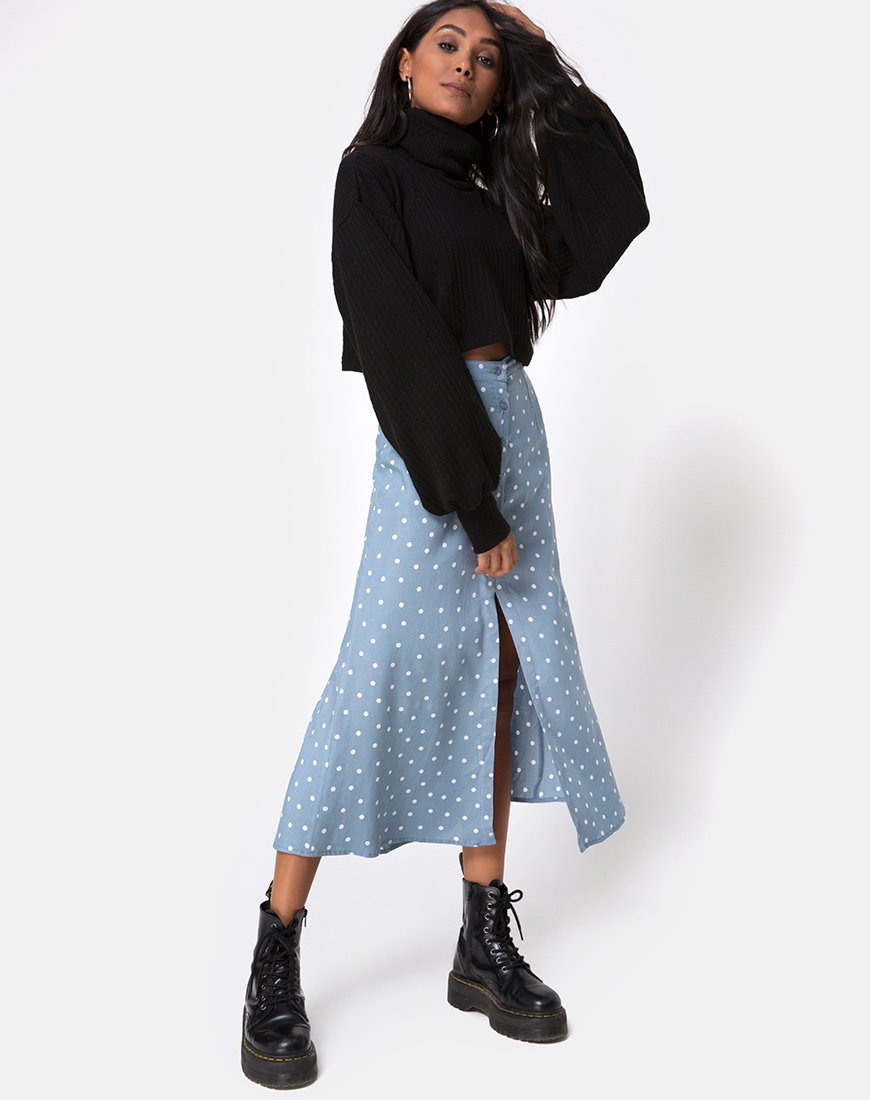 Gonna midi Marni in Skater Polka Blu
