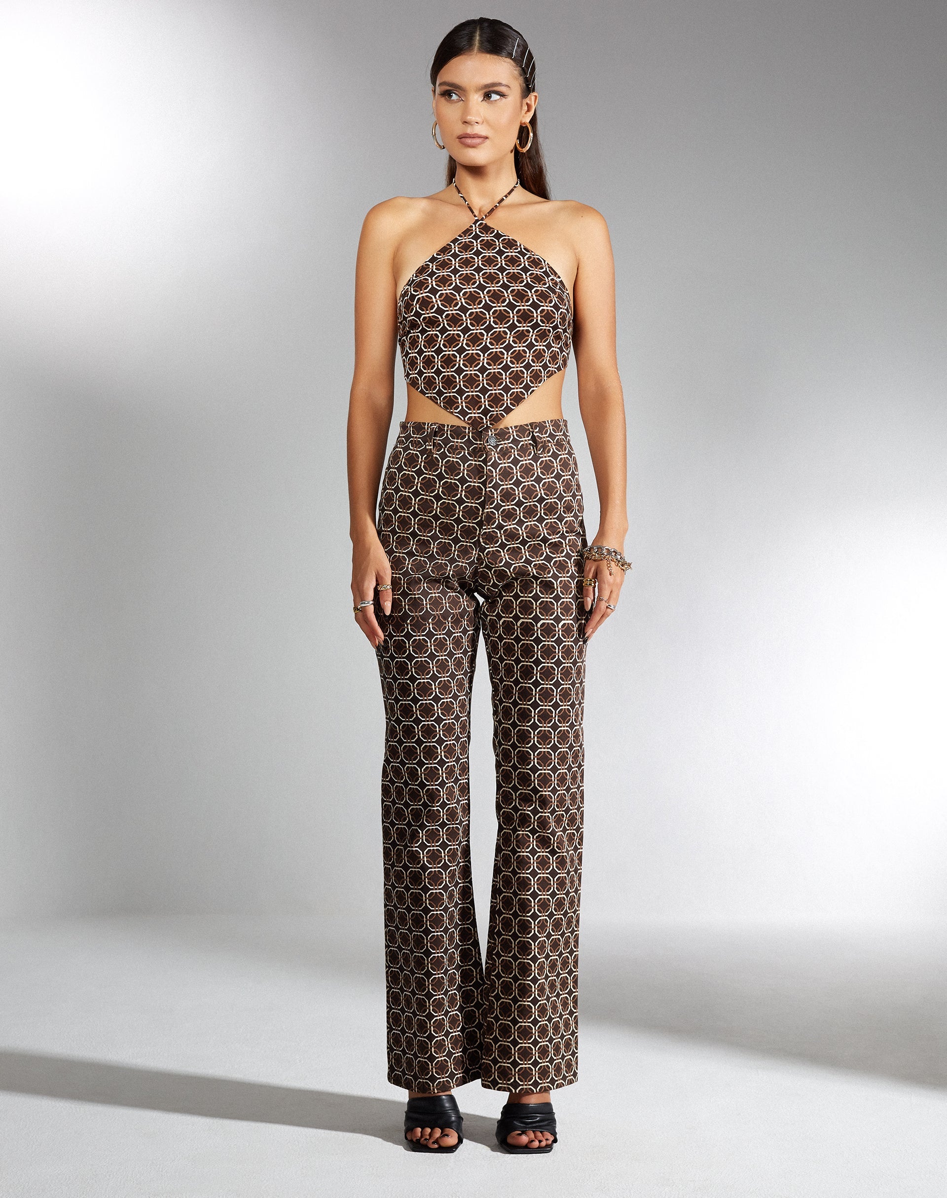 Immagine di MOTEL X IRIS Mauda Top in Chain Tangle Marrone Scuro