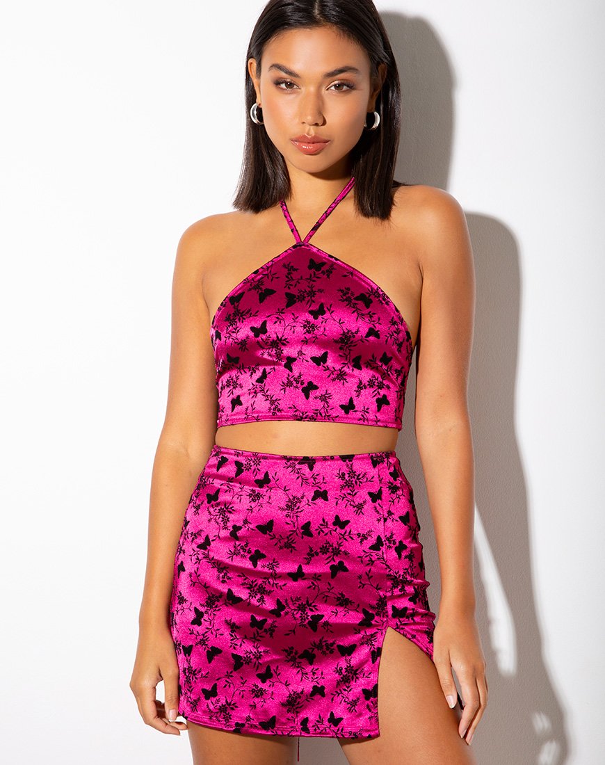 Immagine di Maudy Crop Top in Butterfly Bloom Pink