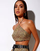 Immagine di Maudy Crop Top in mini tigre marrone