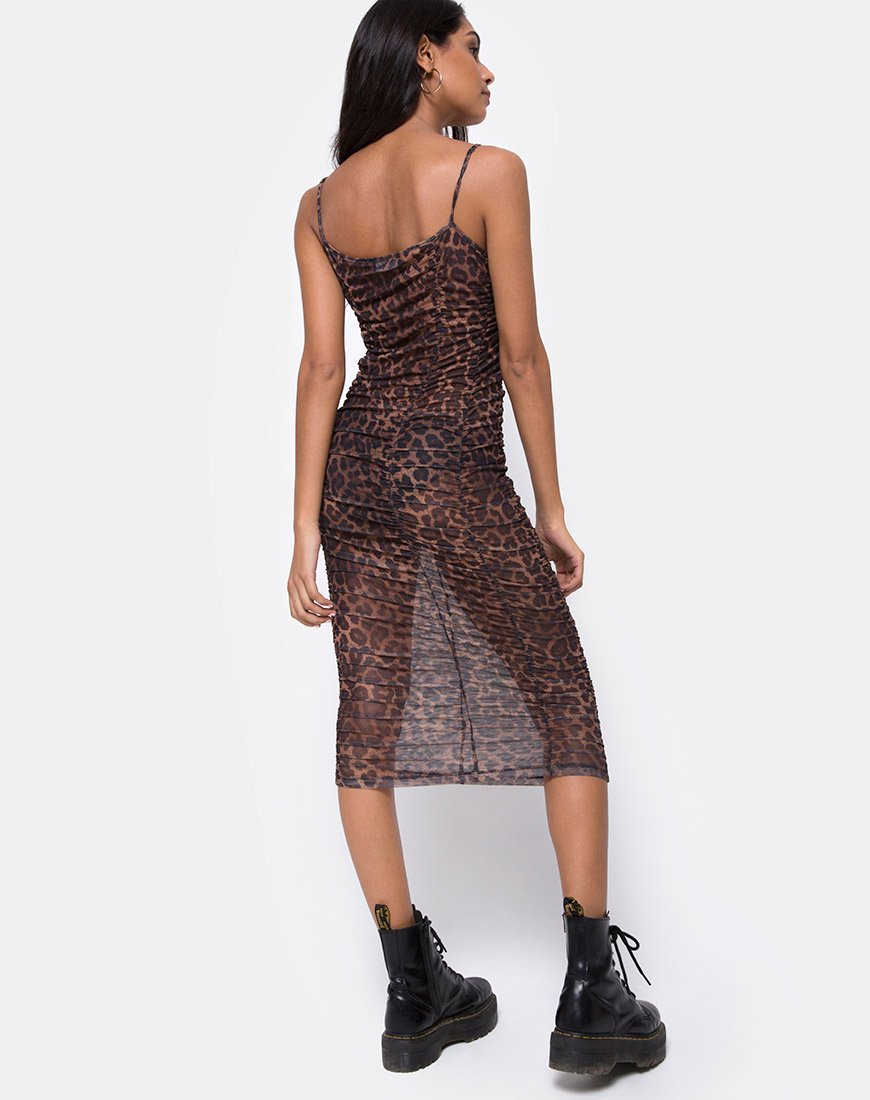 Abito Mauna in maglia leopardata