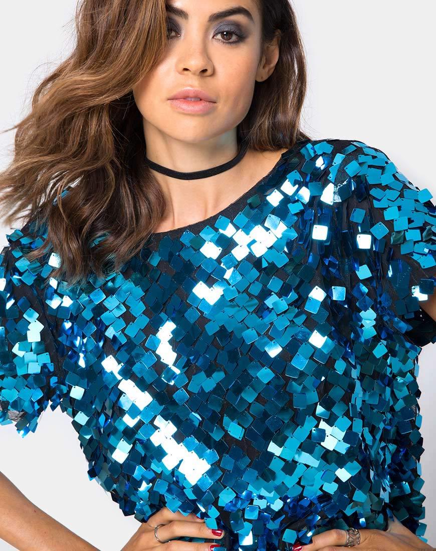 Immagine dell'abito Mausi in paillettes quadrate Teal