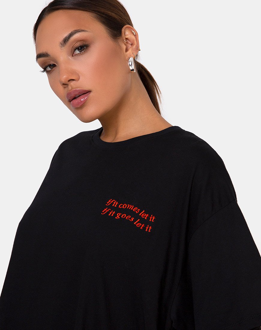 Immagine di Maxi Tee in Charcoal Se arriva lasciamolo fare