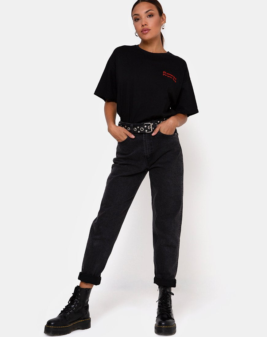 Immagine di Maxi Tee in Charcoal Se arriva lasciamolo fare