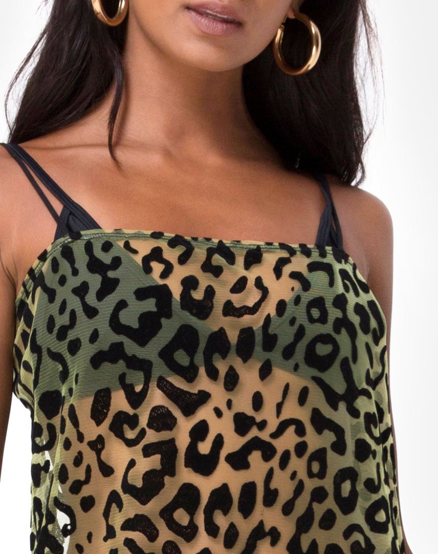Immagine di Maxine Maxi Abito in Lime Animal Flock