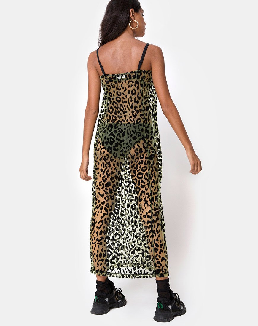 Immagine di Maxine Maxi Abito in Lime Animal Flock