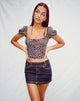 Immagine di Mazu Crop Top in Ditsy Rose Nero