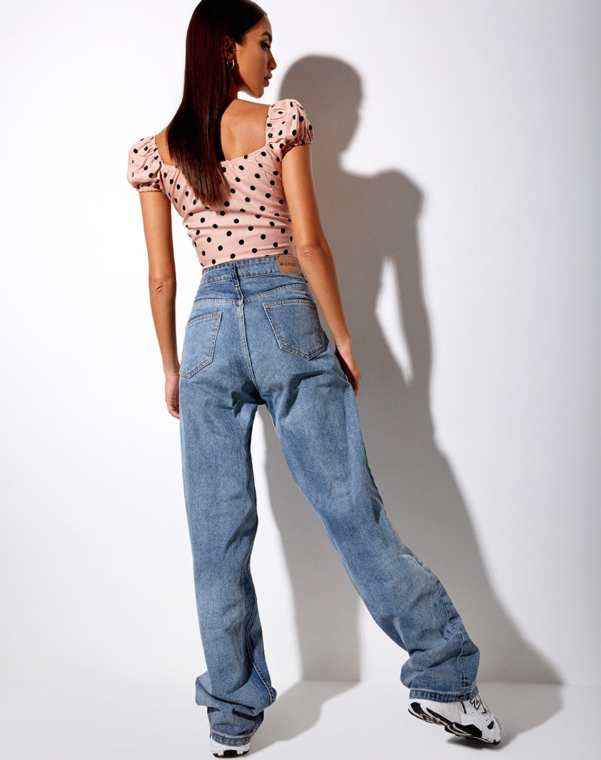 Immagine di Mazu Crop Top in New Polka Nude Nero