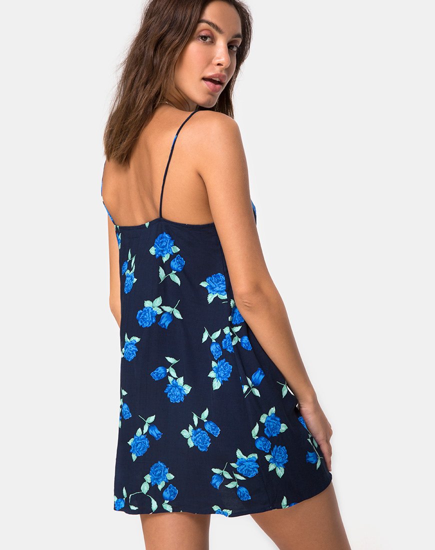 Medina Slip Dress in rosa blu notte