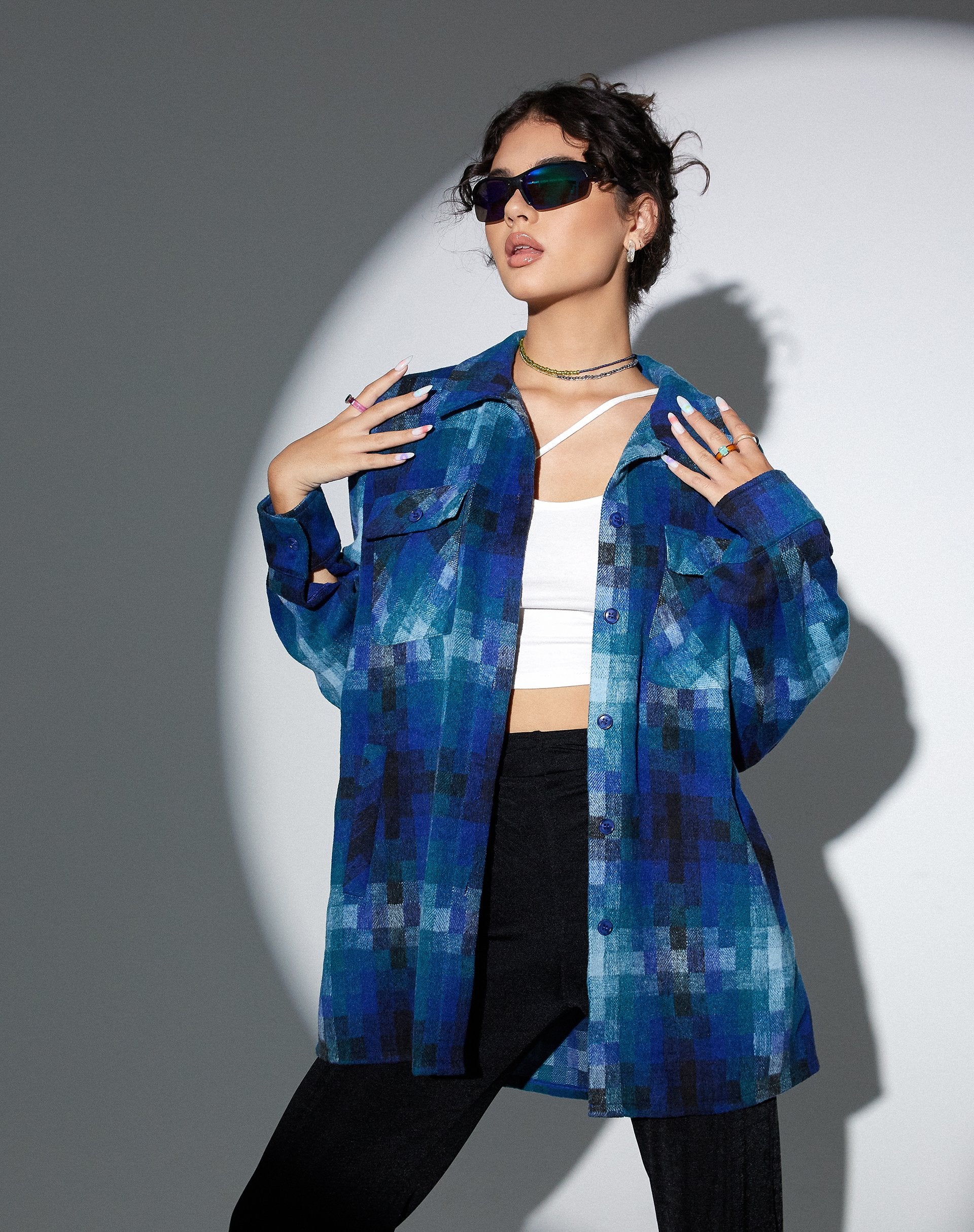 Immagine di MOTEL X OLIVIA NEILL Medita Shirt a quadri blu