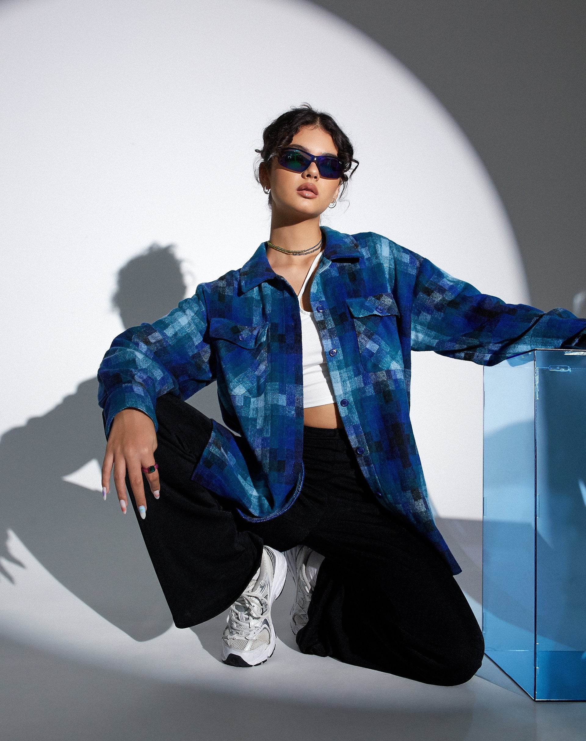 Immagine di MOTEL X OLIVIA NEILL Medita Shirt a quadri blu