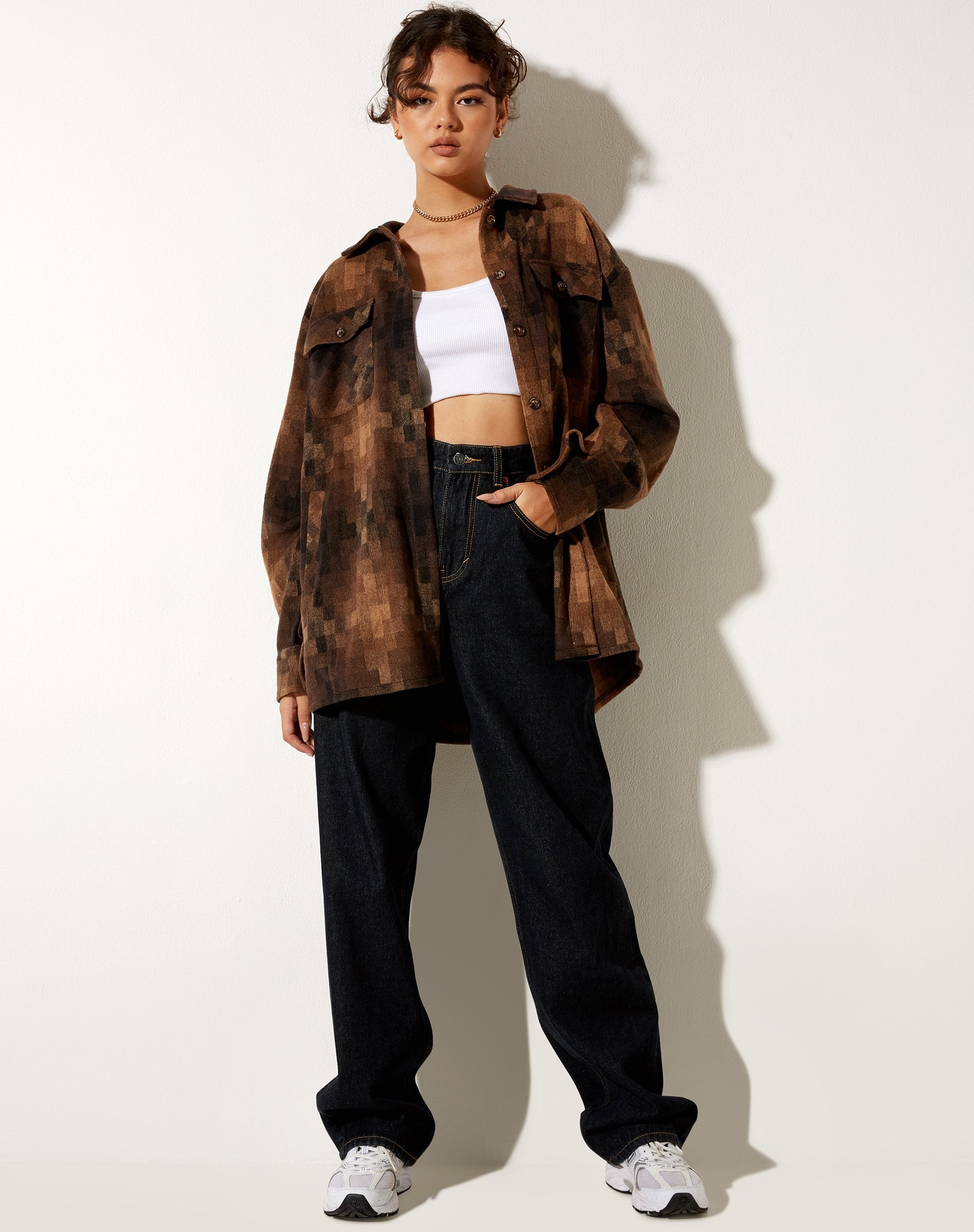 Immagine di Medita Shirt in Check Brown