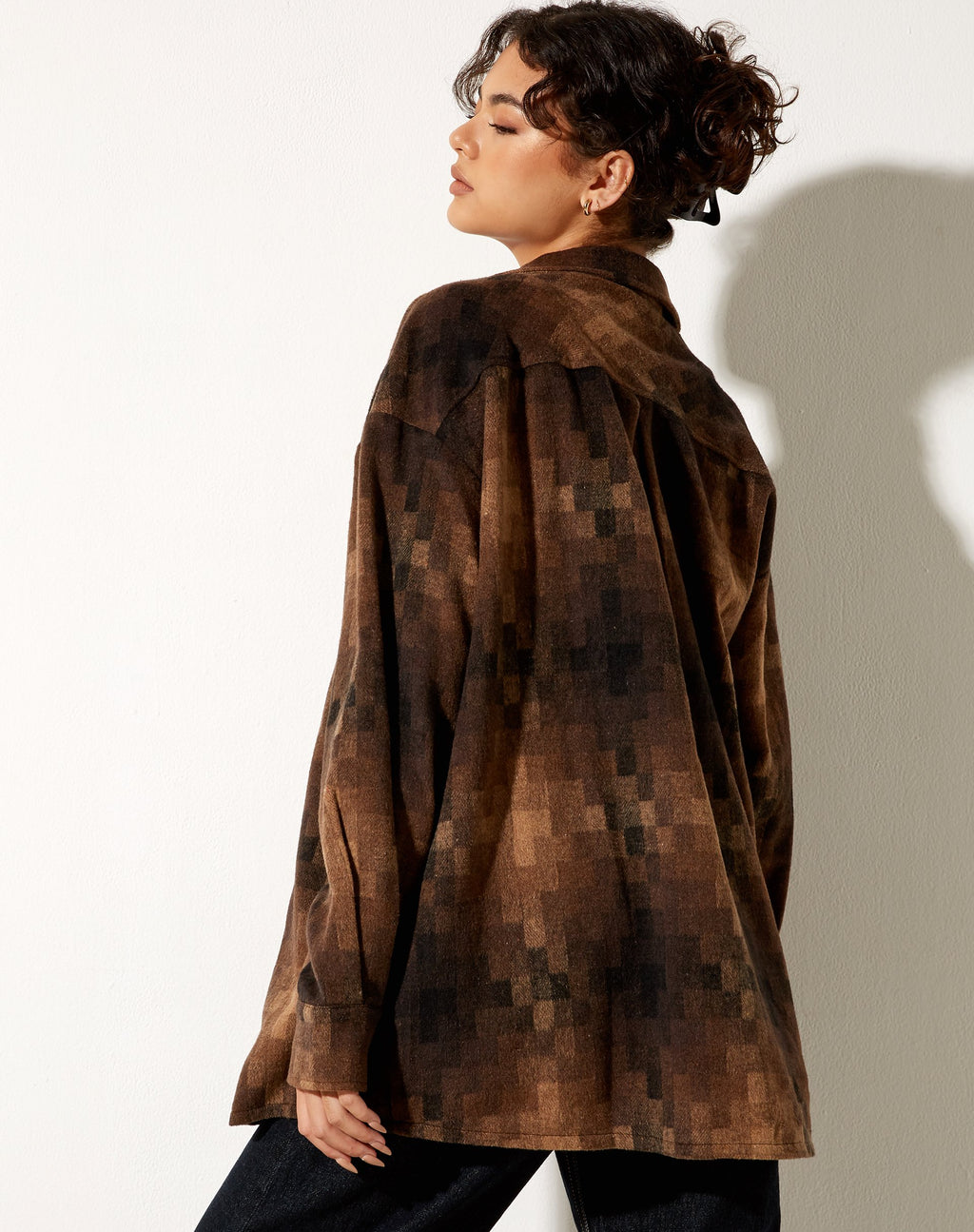 Camicia Medita a quadri marrone