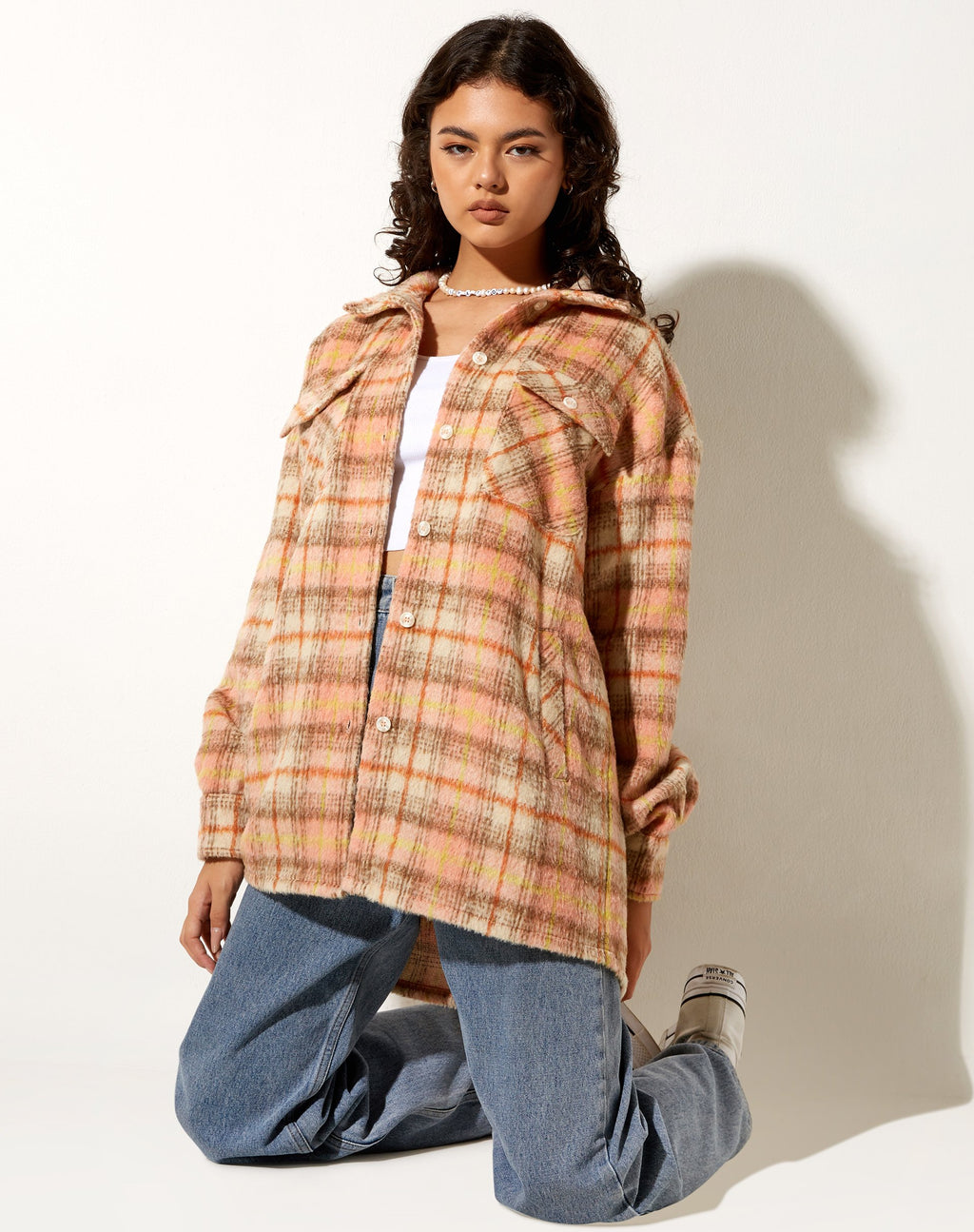 Camicia Medita in rosa e marrone