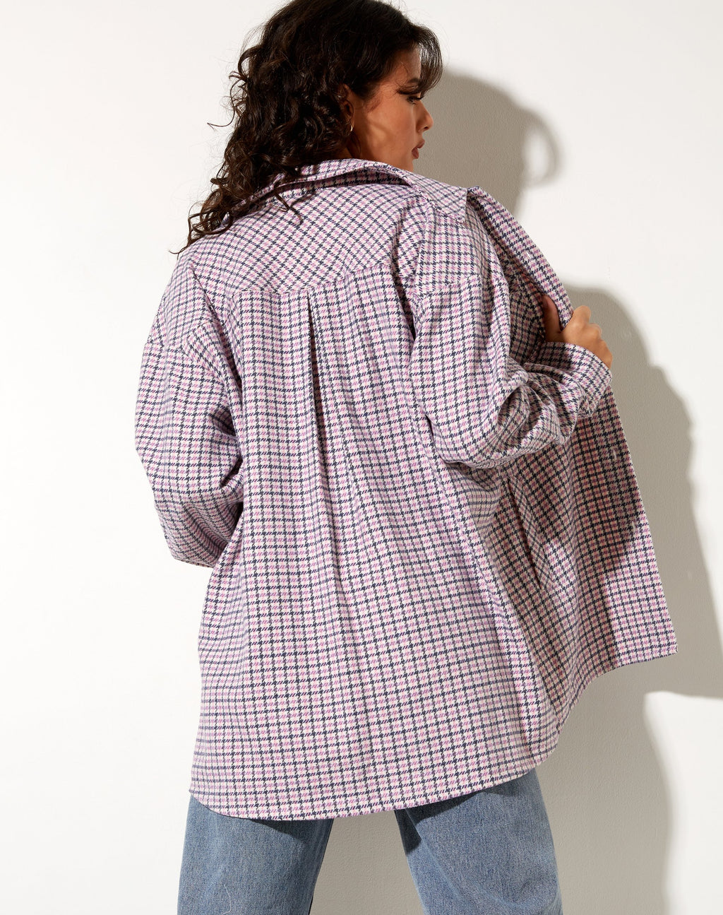 Camicia Medita in viola, rosa e nero