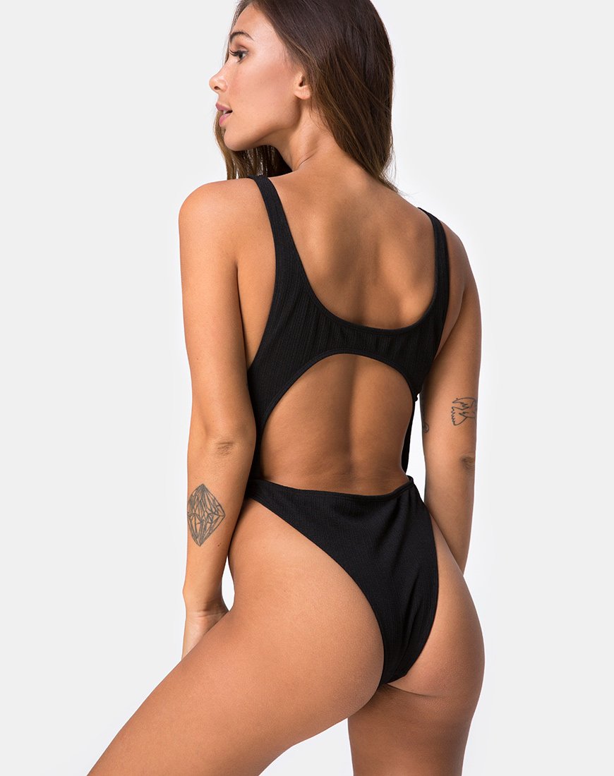 Immagine di Mejia Costume da bagno a costine nero