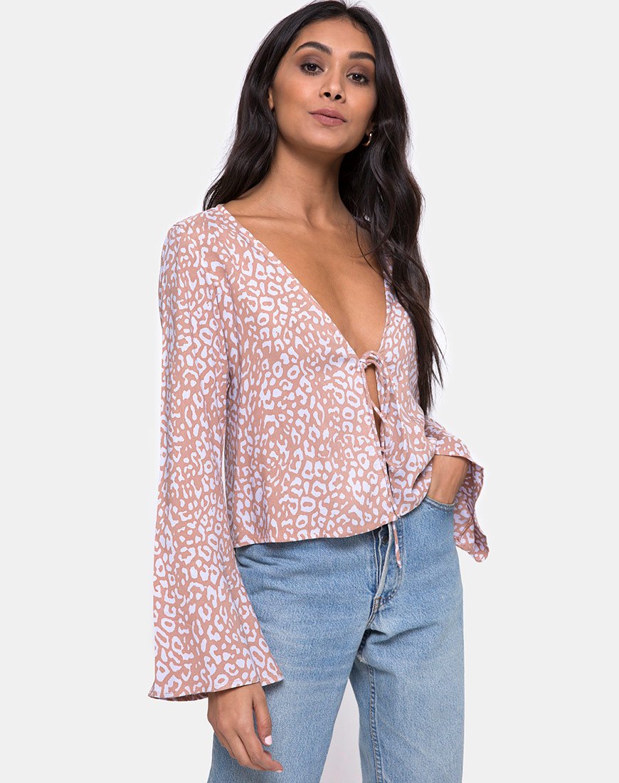Immagine della blusa Merida a macchie di leopardo