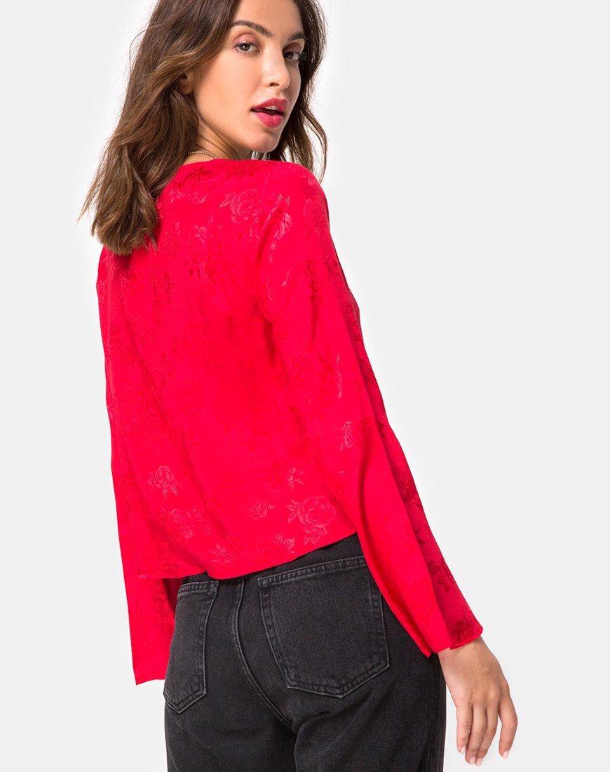 Immagine della blusa Merida in raso rosso
