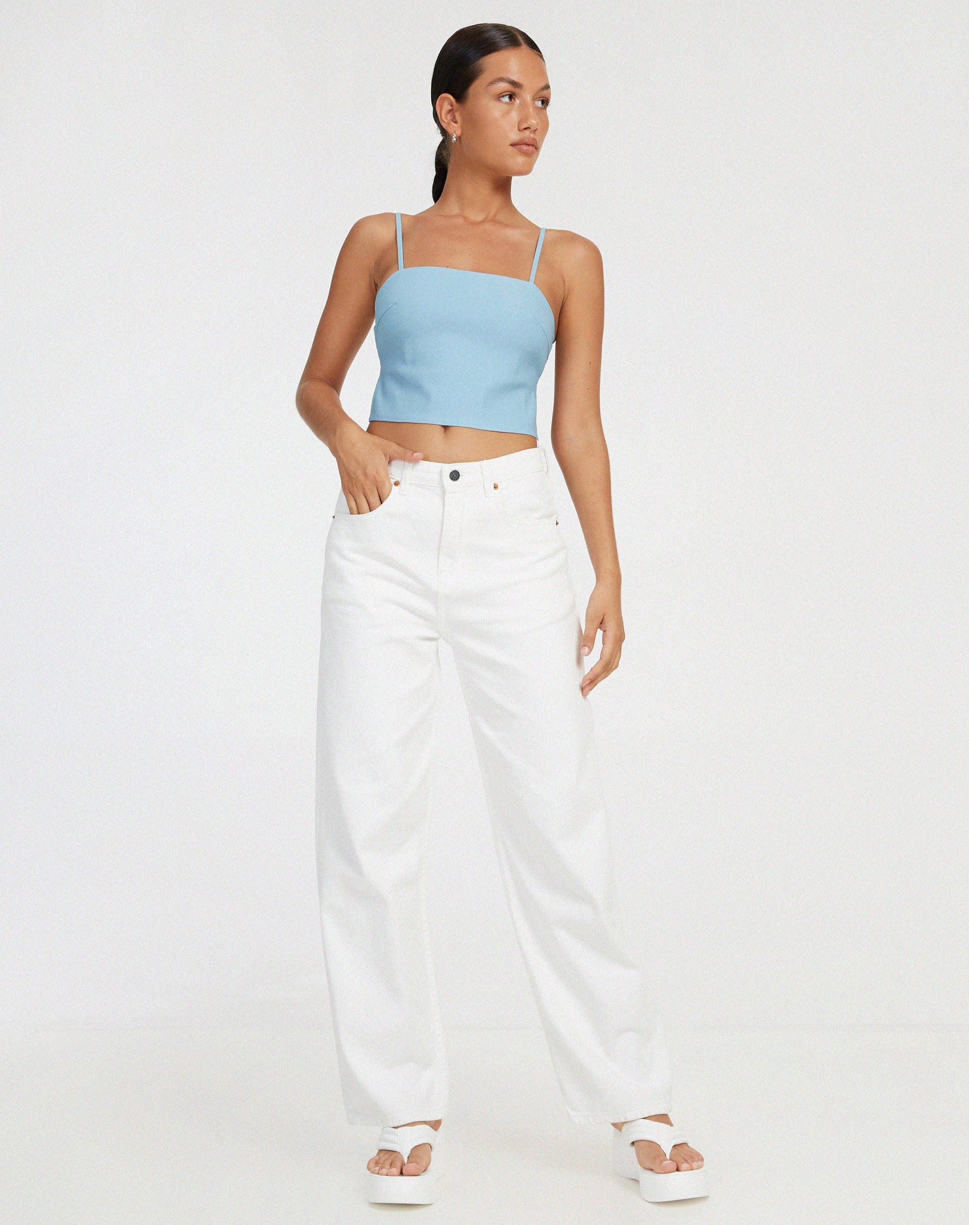 immagine di Merita Crop Top in azzurro