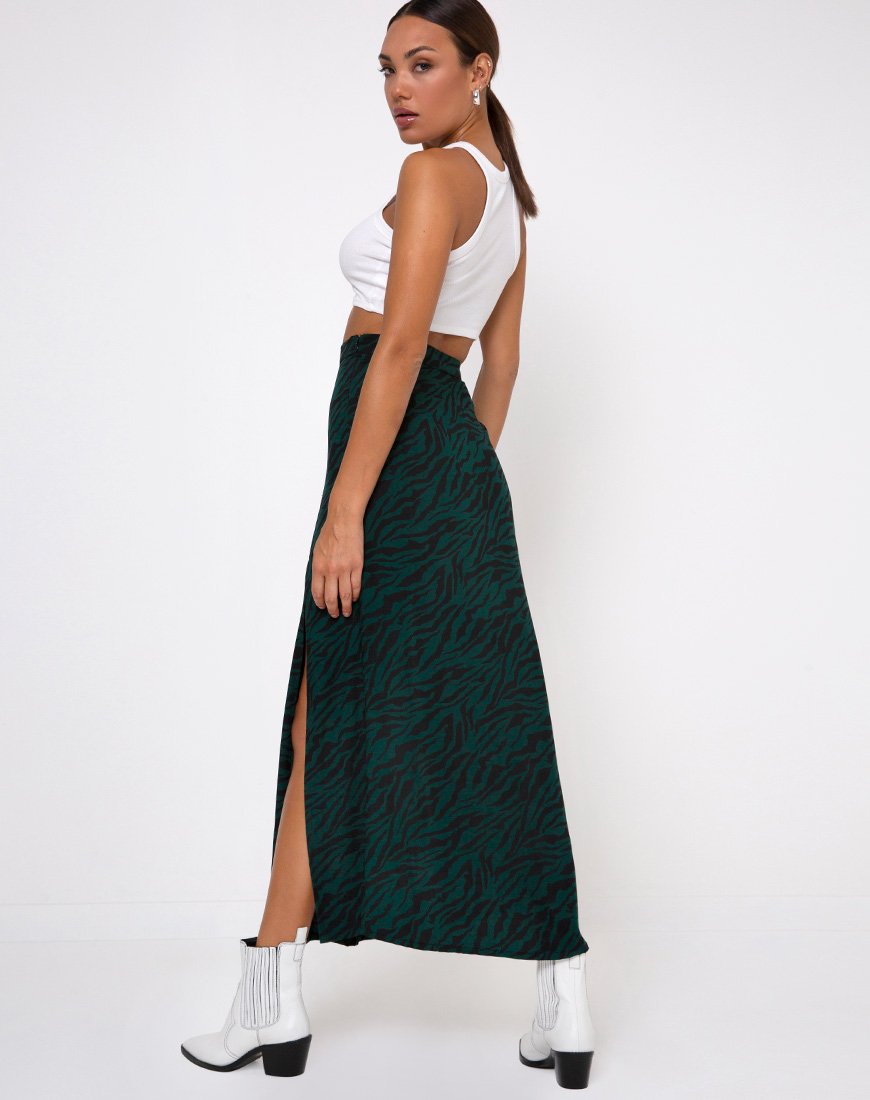 Immagine di Mica Maxi Gonna in 90s Zebra Verde Foresta