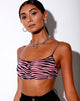 Immagine di Micro Crop Top in Zips Zebra Pink