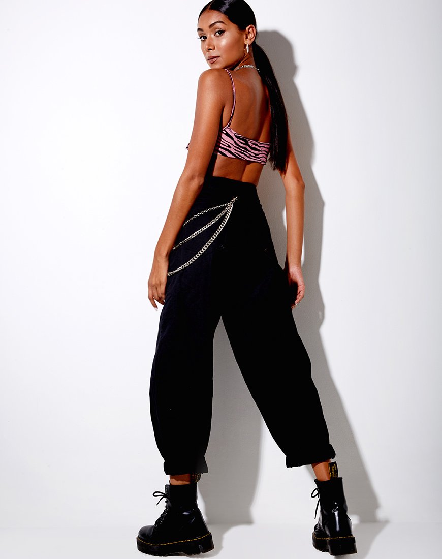 Immagine di Micro Crop Top in Zips Zebra Pink