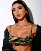 Immagine di Micro Crop Top in Zips Zebra Brown