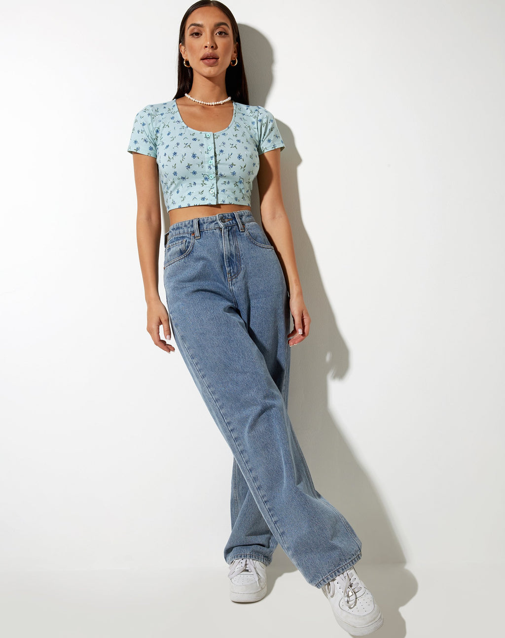 Crop top Mieye in verde petalo