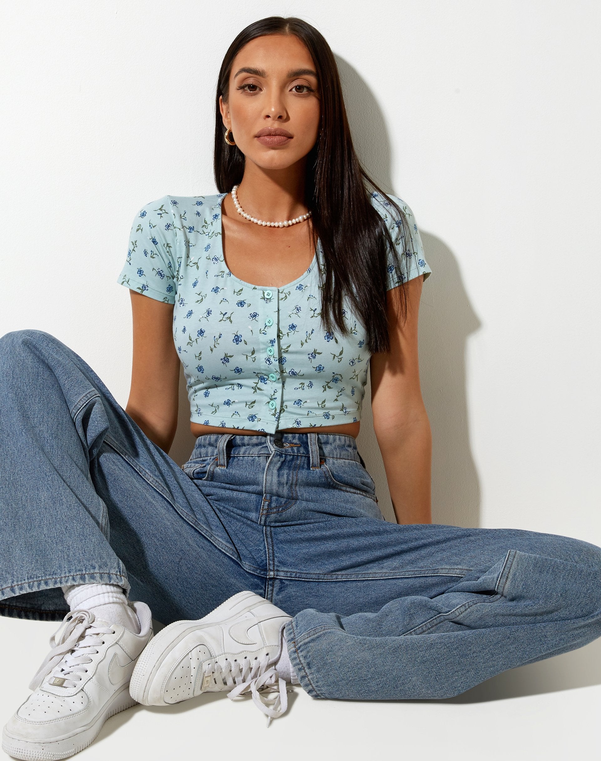 Immagine di Mieye Crop Top in verde petalo