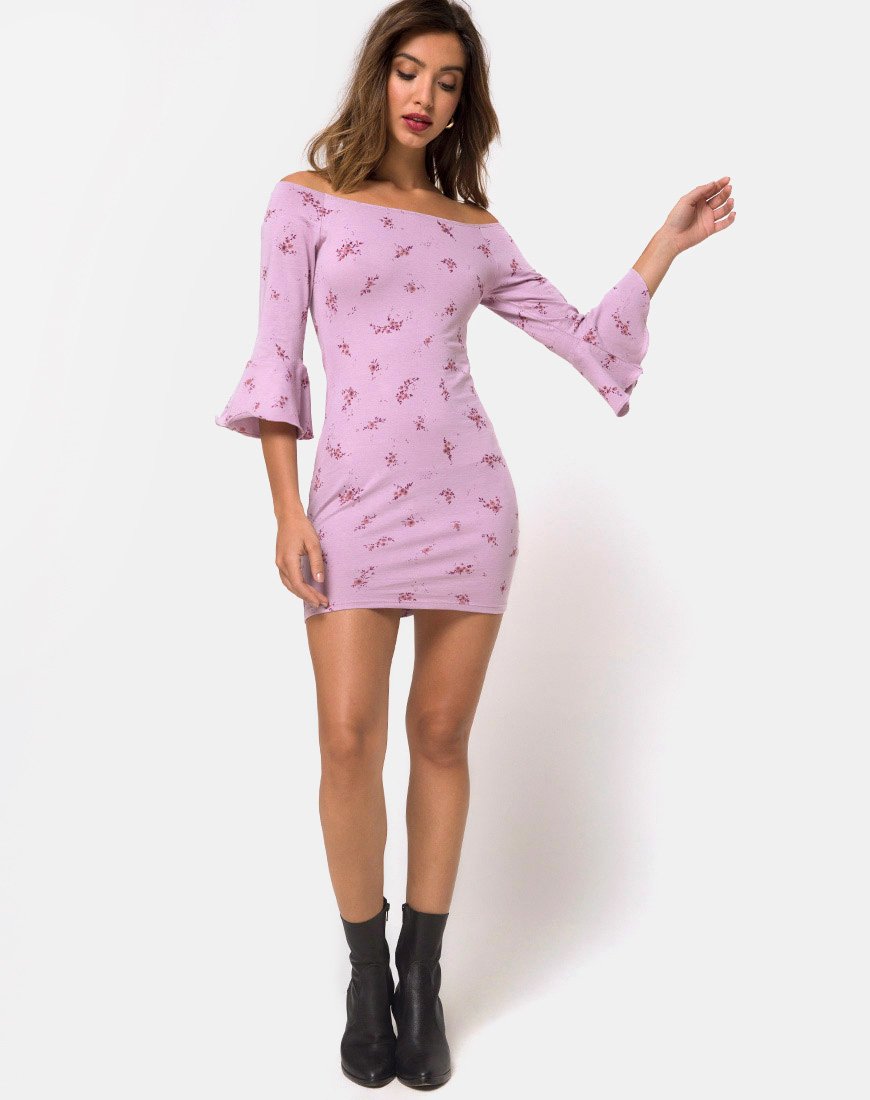 Immagine di Migare Bodycon Dress in Forget Me Not Lilac