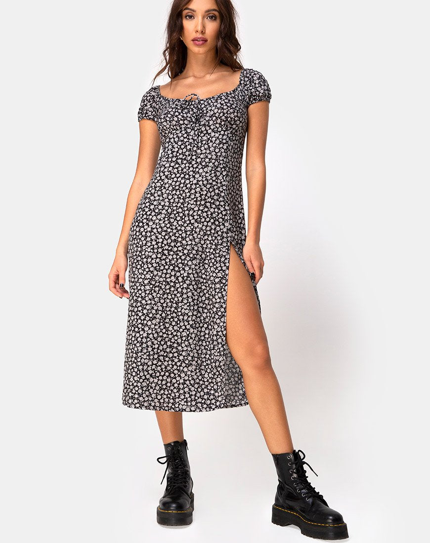 Abito Milla in Ditsy Rose nero