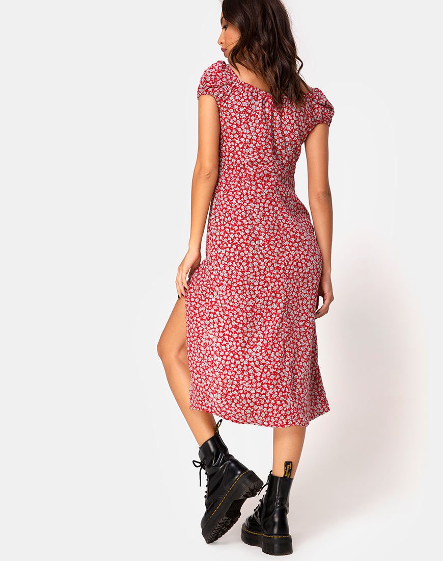 Immagine di Milla Dress in Ditsy Rose Red Silver