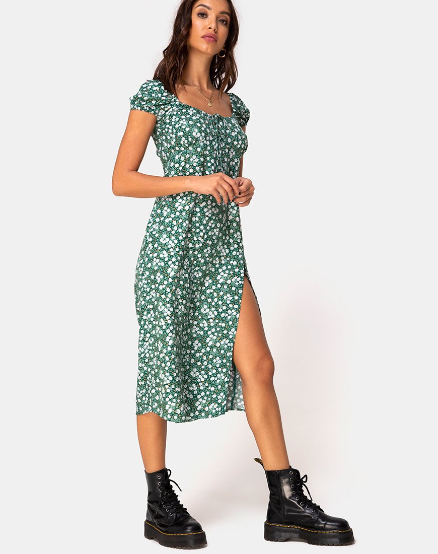 Immagine del vestito Milla in verde campo floreale